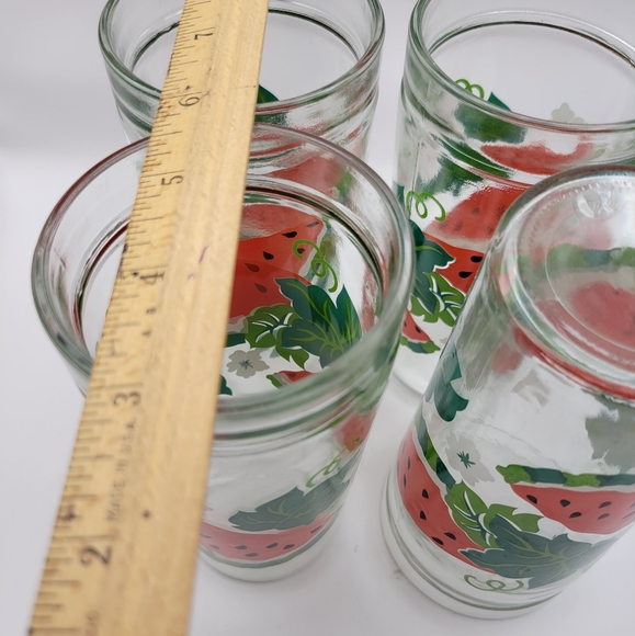 Vintage Set of 4 Watermelon Tumblers by ANCHOR HOCKING. Summer Glasses. - Picture 5 of 6